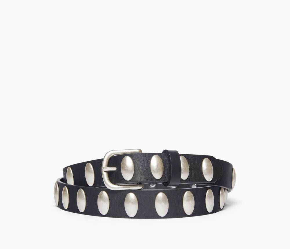 NEW FREDA SALVADOR women's rebecca oval studs belt in black